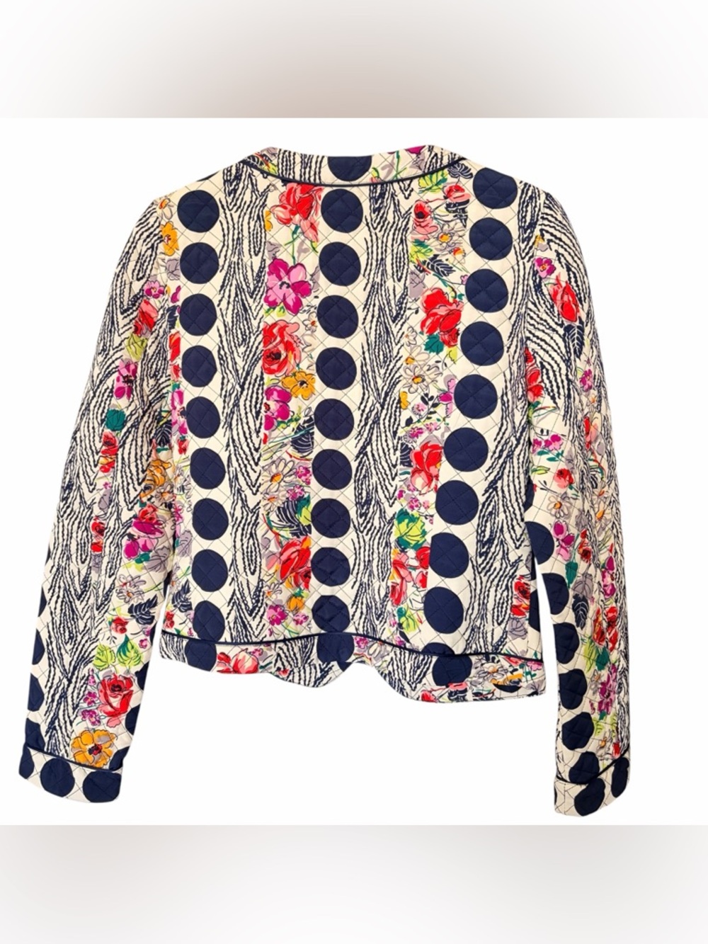 ANTHROPOLOGIE ISANI Salta Quilted Floral Polka Dot Jacket Size 2 - Picture 6 of 11